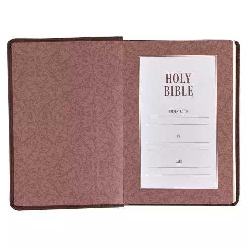 KJV Bible Compact LP Faux Leather, Medium Brown