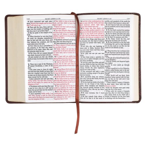 KJV Bible Compact LP Faux Leather, Medium Brown