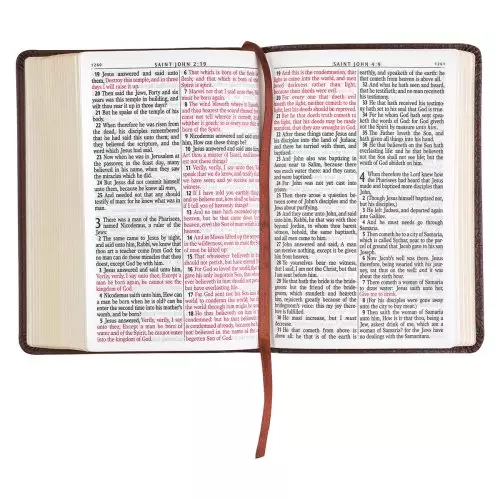 KJV Bible Compact LP Faux Leather, Medium Brown