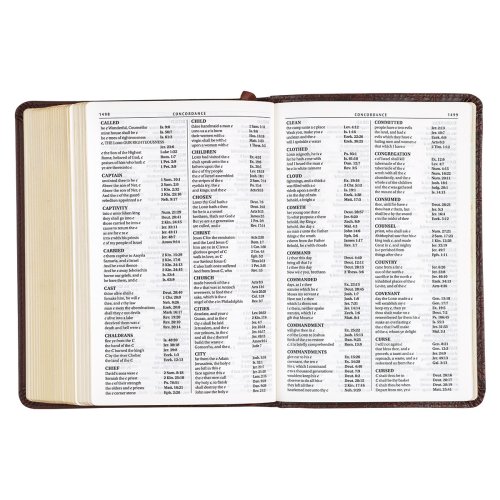 KJV Bible Compact LP Faux Leather, Medium Brown