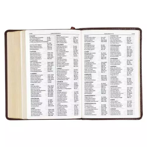 KJV Bible Compact LP Faux Leather, Medium Brown