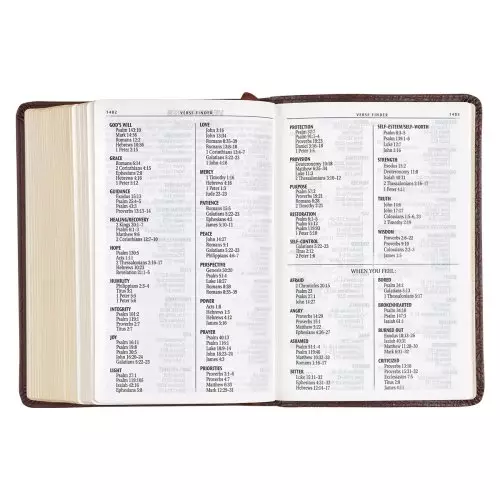 KJV Bible Compact LP Faux Leather, Medium Brown