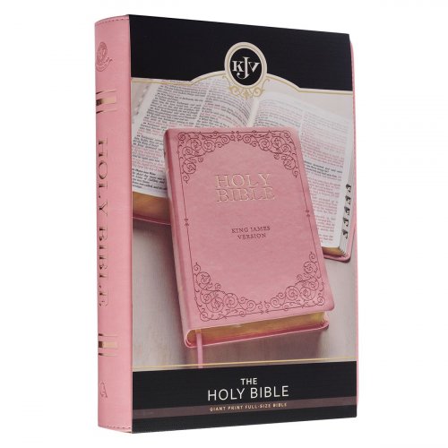 KJV Bible Giant Print Full-size Faux Leather, Pink