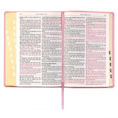 KJV Bible Giant Print Full-size Faux Leather, Pink