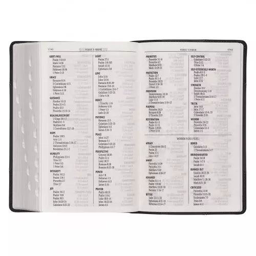 KJV Giant Print Bible, Imitation Leather, Black, Thumb Index, Red Letter, Maps, Reading Plan, Verse Finder, Gilt Edge, Ribbon Markers, Presentation Page