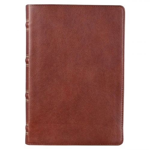 KJV Bible Giant Print Full-size Full-grain Leather, Saddle Tan