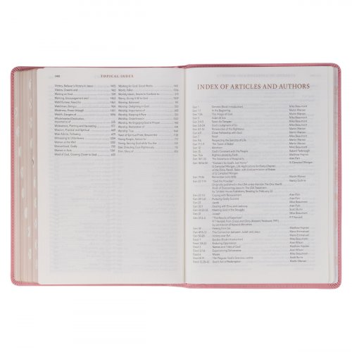 NLT Spiritual Growth Bible, Pink, Imitation Leather, Articles, Book Introductions, Character Profiles, Cross-References, Topical Index, Presentation Page, Ribbon Markers