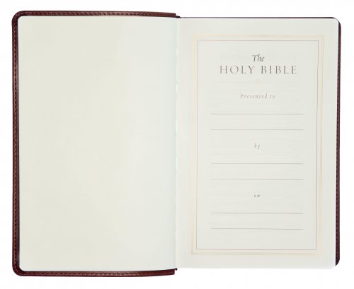 ESV Large Print Bible, Brown, Imitation Leather, Concordance, Ribbon Marker, Red Letter, Gilt Edges, Personal Size