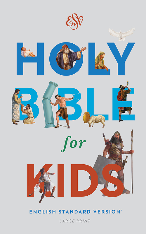 ESV Holy Bible for Kids Grey Hardback Large Print Illustrated Presentation Page Full-Colour Maps