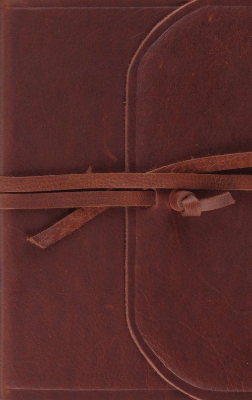 ESV Thinline Bible, Red Letter (Natural Leather, Brown, Flap with Strap)