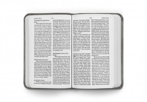 ESV Vest Pocket New Testament with Psalms and Proverbs, TruTone®, Silver, Sword Design