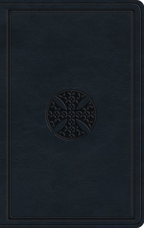 ESV Large Print Value Thinline Bible (TruTone, Navy, Mosaic Cross Design)