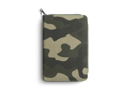 ESV Compact Bible, Camo, Canvas, Zip, Ribbon Marker