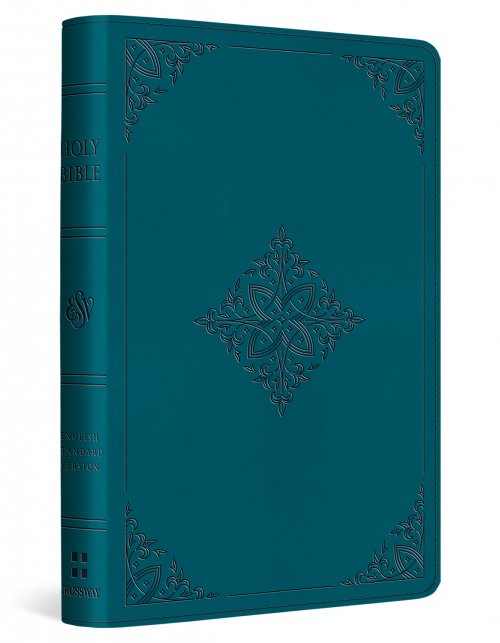 ESV Compact Bible, TruTone, Deep Teal, Fleur-de-lis Design