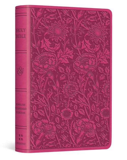 ESV Vest Pocket New Testament with Psalms and Proverbs, Red Letter (TruTone, Berry, Floral Design)