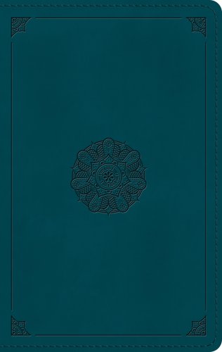 ESV Large Print Personal Size Bible, Red Letter (TruTone, Deep Teal, Emblem Design)