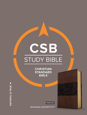 CSB Study Bible, Mahogany Leathertouch, Indexed