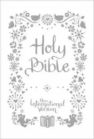 NIV Tiny Christening Bible, White, Hardback, Anglicised, Easy-Read, Shortcuts, Reading Plan, Timeline, Overviews, Quick Links , Ribbon Marker, Silver Gilt Edges