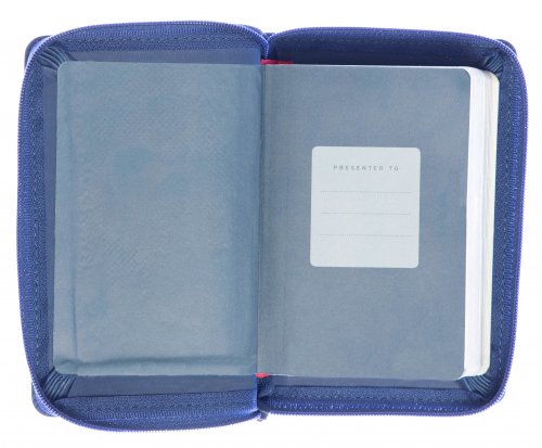 NIV Tiny Bible, Navy, Imitation Leather, Anglicised, Zipped, Presentation Box, Ribbon Marker