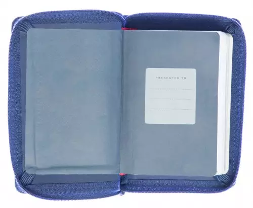 NIV Tiny Bible, Navy, Imitation Leather, Anglicised, Zipped, Presentation Box, Ribbon Marker