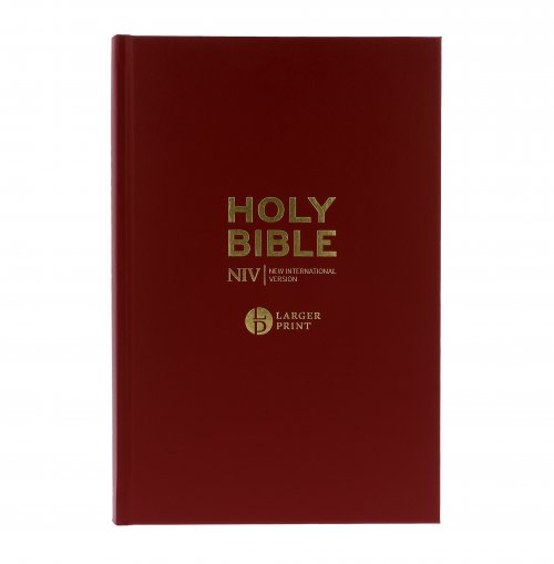 NIV Pew Bible, Burgundy, Hardback, Larger Print, Anglicised, Maps, Reading Plan, Helpful Bible Passages