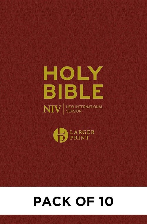 NIV Larger Print Bible, Burgundy (pack of 10)