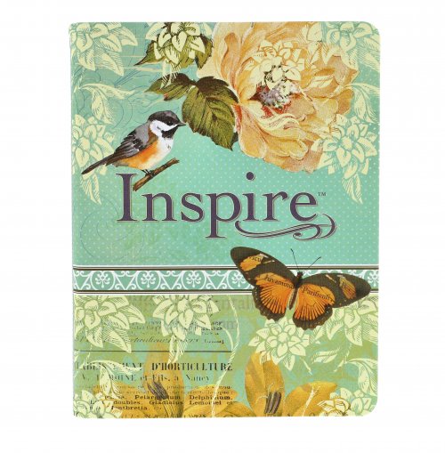 NLT Inspire Colouring Bible, Turquoise, Cloth Bound, Two-Inch-Wide Ruled Journaling Margins, Line-Art Illustrations, Matching Ribbon Marker