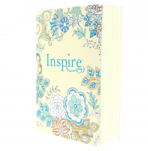 NLT Inspire Colouring and Journaling Bible, Beige, Paperback, Single-Column, Wide-Margin, Colouring Images