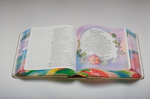 Inspire PRAYER Bible NLT, LeatherLike, Joyful Colors with Gold Foil Accents, Wide Margins, Illustrated, Journaling, Gold Page Edges