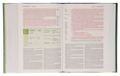 NLT Life Application Study Bible, Green, Hardback, Third Edition, Book Introductions, Colour Maps, Charts, Concordance, Presentation Page