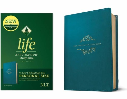 NLT Life Application Study Bible, Third Edition, Personal Size (LeatherLike, Teal Blue)