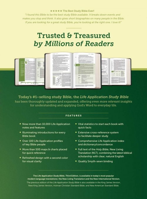 NLT Life Application Study Bible, Third Edition (LeatherLike, Brown/Mahogany, Indexed, Red Letter)