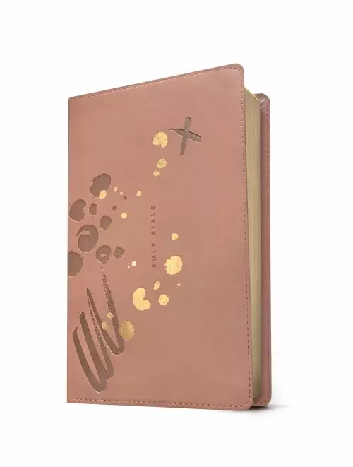 NLT Thinline Reference Bible, Filament Enabled Edition, Red Letter, LeatherLike, Brushed Pink, Gilt Edges, Ribbon Marker, App