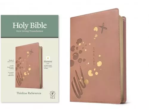 NLT Thinline Reference Bible, Filament Enabled Edition, Red Letter, LeatherLike, Brushed Pink, Gilt Edges, Ribbon Marker, App