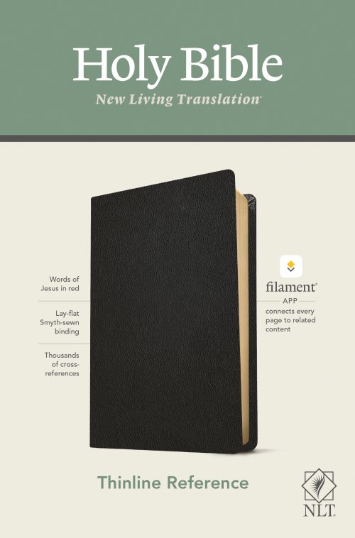 NLT Thinline Reference Bible, Filament Enabled (Genuine Leather, Black, Red Letter)