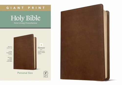 NLT Personal Size Giant Print Bible, Filament Enabled (LeatherLike, Rustic Brown, Red Letter)