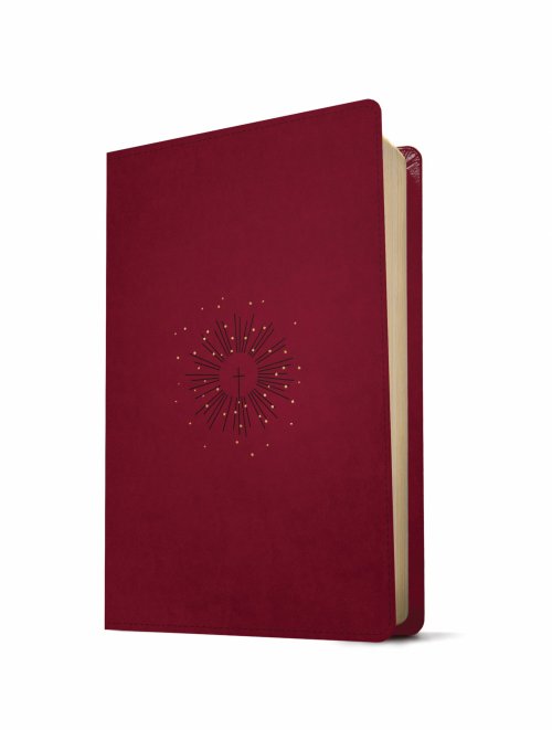 NLT Large Print Thinline Reference Bible, Filament Enabled (LeatherLike, Aurora Cranberry, Indexed, Red Letter)