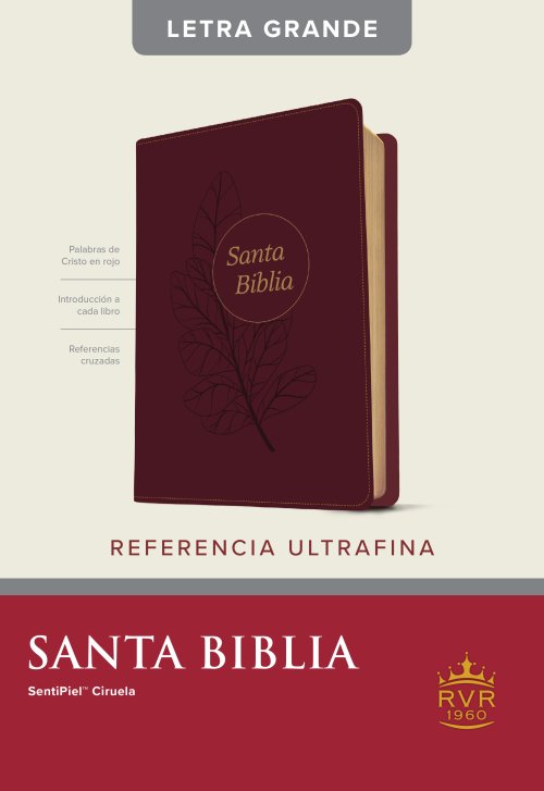 Santa Biblia RVR60, Edición de referencia ultrafina, letra grande (SentiPiel, Ciruela, Letra Roja)