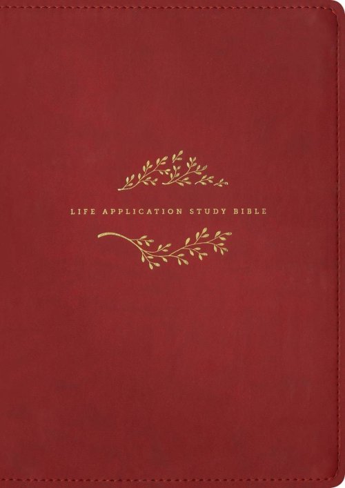 NLT Life Application Study Bible, Third Edition, Large Print (LeatherLike, Berry, Indexed, Red Letter)