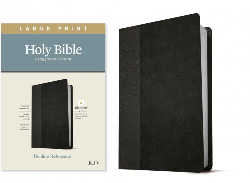 KJV Large Print Thinline Reference Bible, Filament Enabled (LeatherLike, Black/Onyx, Red Letter)