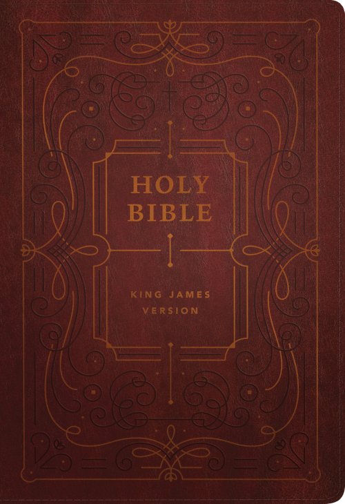 KJV Large Print Thinline Reference Bible, Filament Enabled (LeatherLike, Ornate Burgundy, Red Letter)