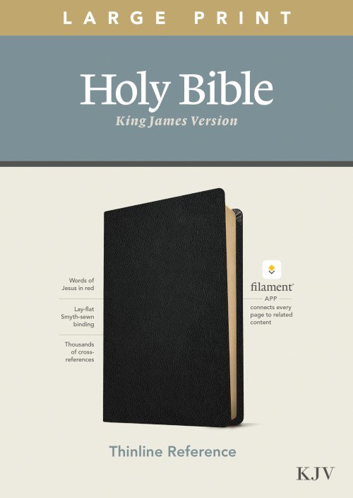 KJV Large Print Thinline Reference Bible, Filament Enabled (Genuine Leather, Black, Red Letter)