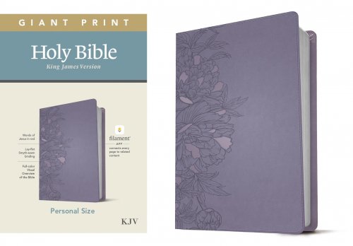 KJV Personal Size Giant Print Bible, Filament Enabled (LeatherLike, Peony Lavender, Red Letter)