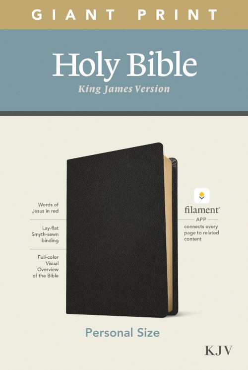 KJV Personal Size Giant Print Bible, Filament Enabled (Genuine Leather, Black, Red Letter)