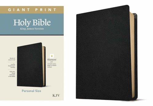 KJV Personal Size Giant Print Bible, Filament Enabled (Genuine Leather, Black, Red Letter)