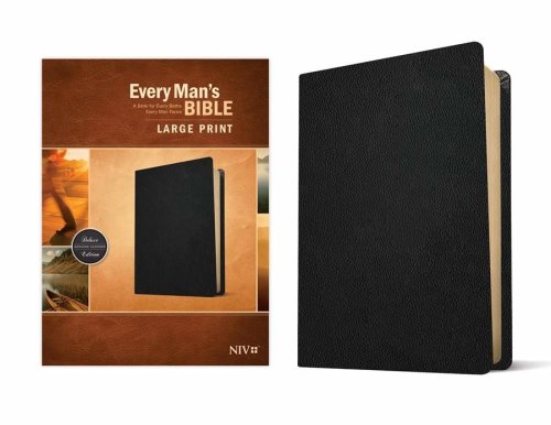 NIV Every Man's Bible, Black, Genuine Leather, Large Print, Study Notes, Articles, Book Introductions, Biblical People Profiles, Advice from Christian Leaders