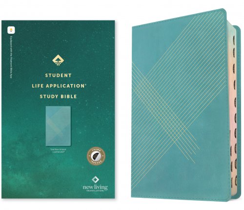 NLT Student Life Application Study Bible, Filament Enabled (LeatherLike, Teal Blue Striped, Indexed, Red Letter)