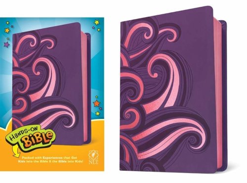 Hands-On Bible NLT (LeatherLike, Purple/Pink Swirls)