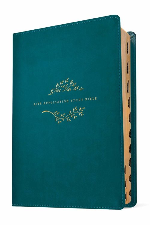 NKJV Life Application Study Bible, Third Edition, Large Print (LeatherLike, Teal Blue, Indexed, Red Letter)