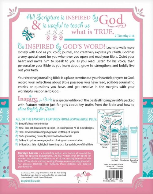 NLT Inspire Bible for Girls, Pink, Imitation Leather